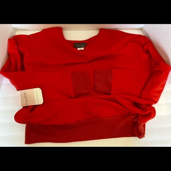 Hudson Gray DressUp Oversized Ladies Long Sleeve Knit Pullover Size Large Red - Picture 13 of 13